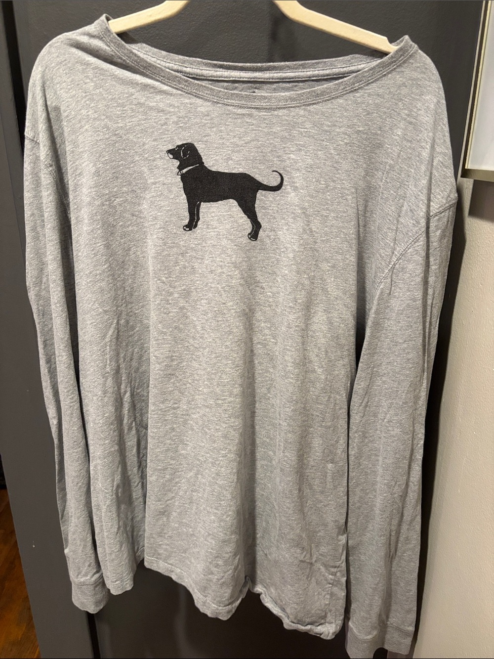 The Black Dog Gray Long-Sleeve Tee with Black Dog Graphic